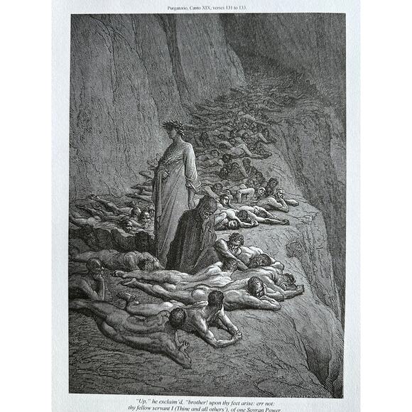 Gustav Dore, Dante and Pope Adrian V, Divine Comedy, Art Print, ~ 250803-WH 705 - Picture 2 of 4